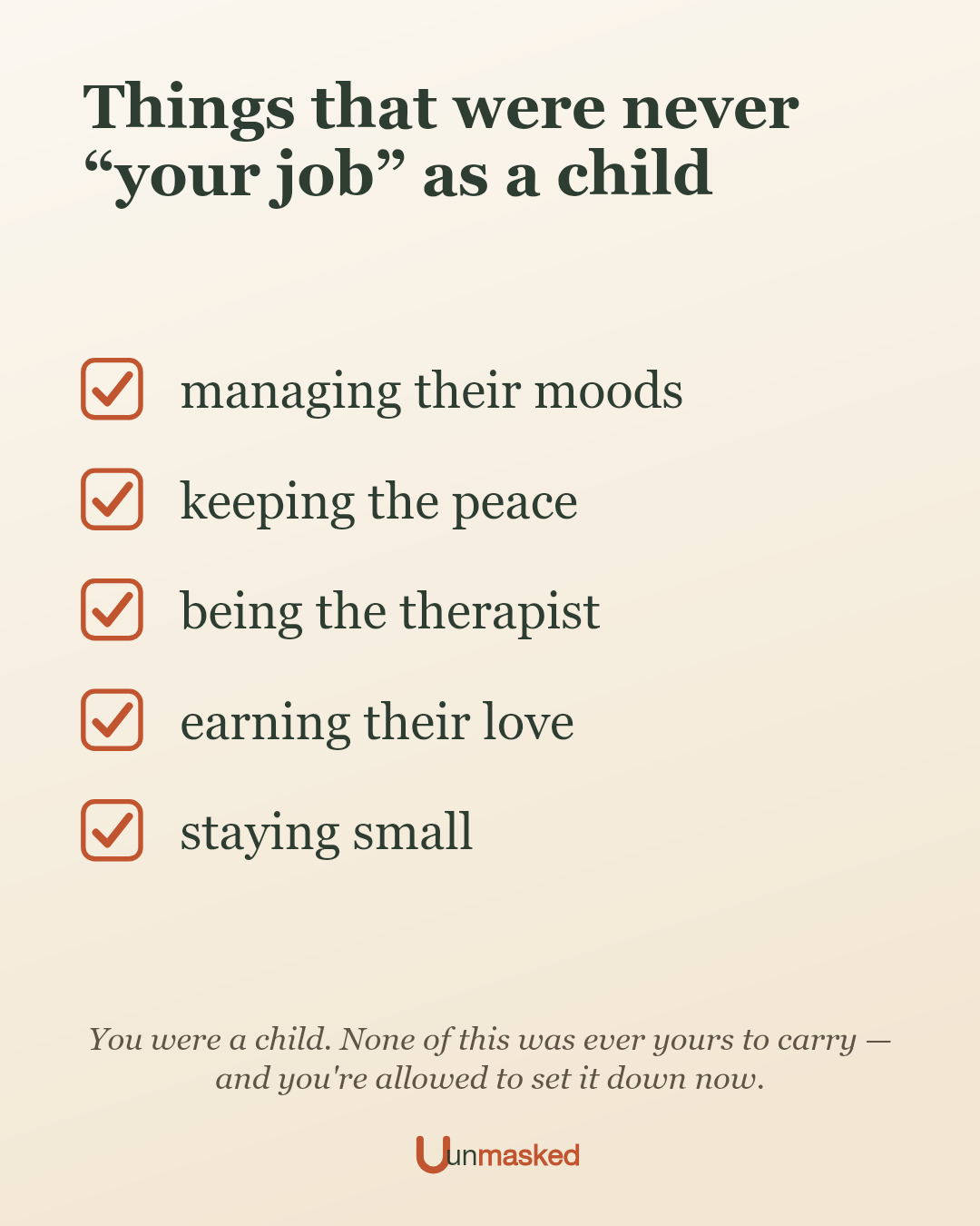 Things that were never “your job” as a child