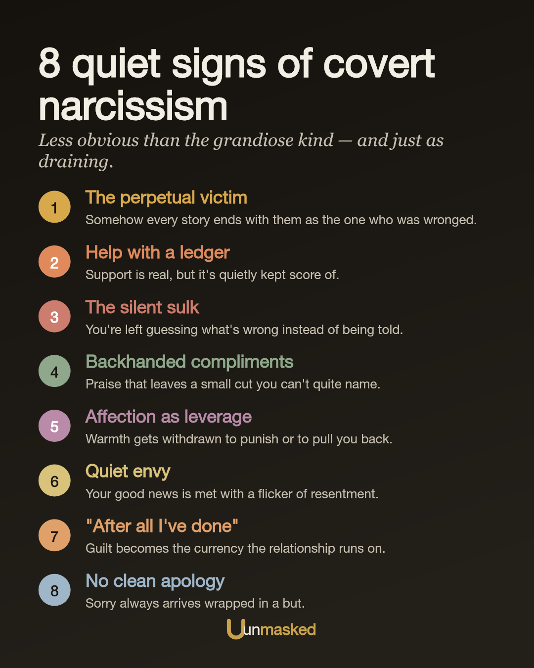 8 quiet signs of covert narcissism