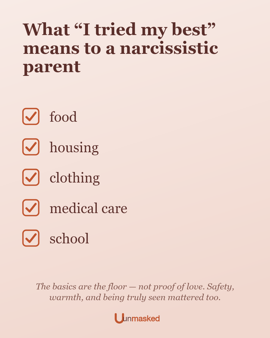 What “I tried my best” means to a narcissistic parent