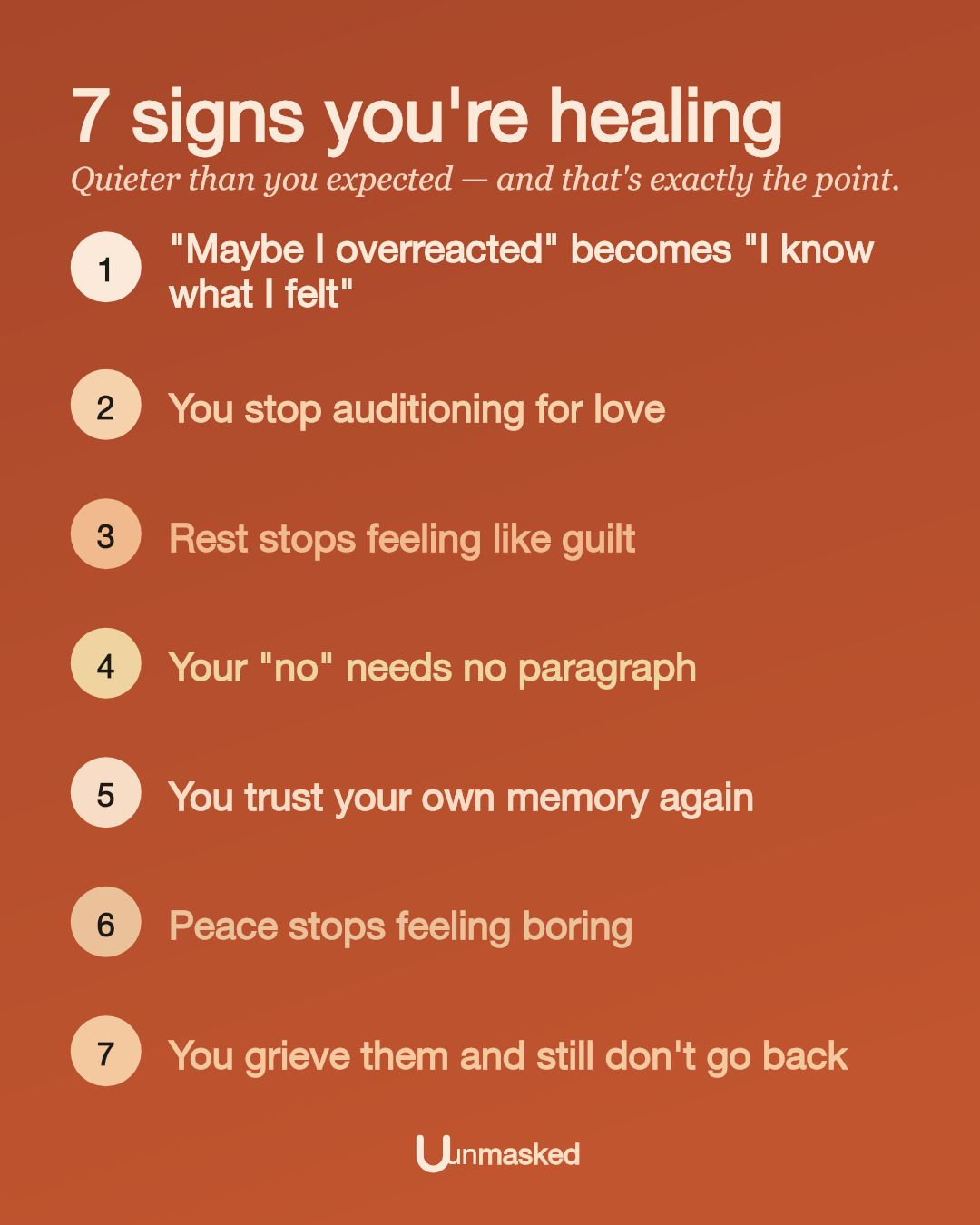 7 signs you're healing